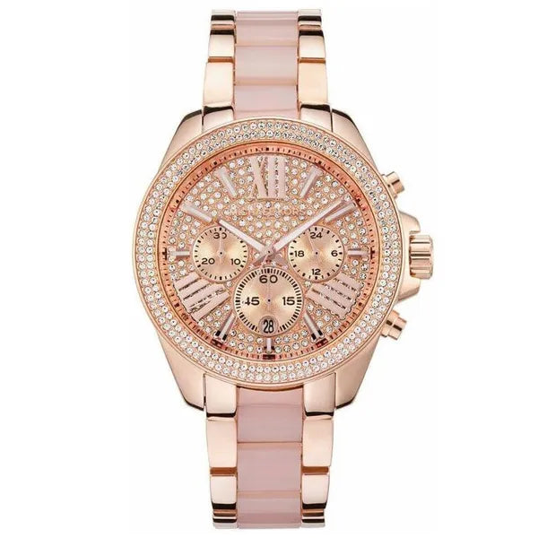 Michael Kors MK6096 női karóra, rozéarany acél, kronográf, 42 mm