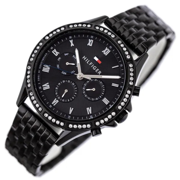 Tommy Hilfiger Ari női karóra, fekete acél, 40 mm, WR30