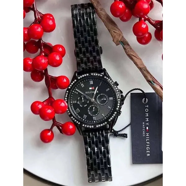 Tommy Hilfiger Ari női karóra, fekete acél, 40 mm, WR30