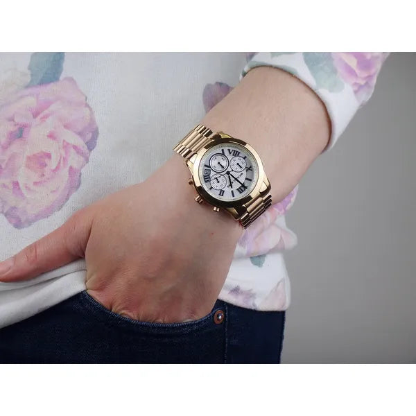 Női karóra Michael Kors MK5929 rozé arany, acél szíj, kronográf, dátumkijelző