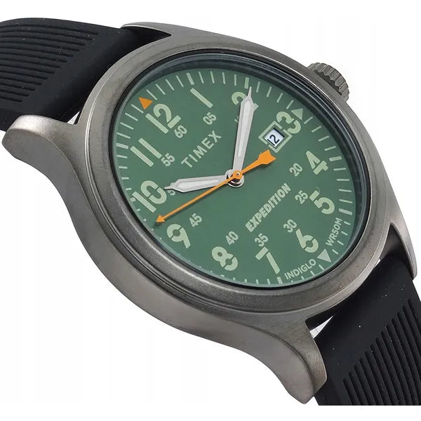 Timex Expedition Scout férfi karóra, 40 mm, zöld számlap, WR50, gumiszíj