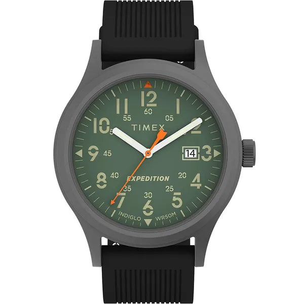 Timex Expedition Scout férfi karóra, 40 mm, zöld számlap, WR50, gumiszíj