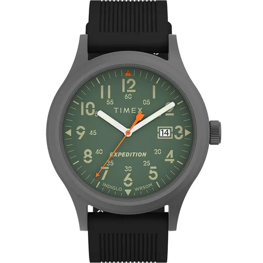 Timex Expedition Scout férfi karóra, 40 mm, zöld számlap, WR50, gumiszíj