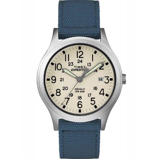 Timex Expedition Scout TW4B13800 férfi karóra, Indiglo, kék szövet szíj, WR50