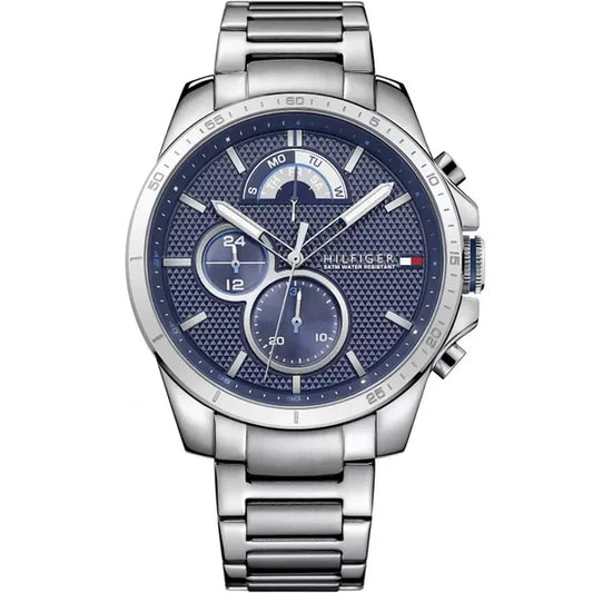 Tommy Hilfiger Decker férfi karóra – nemesacél, kék számlap, WR50