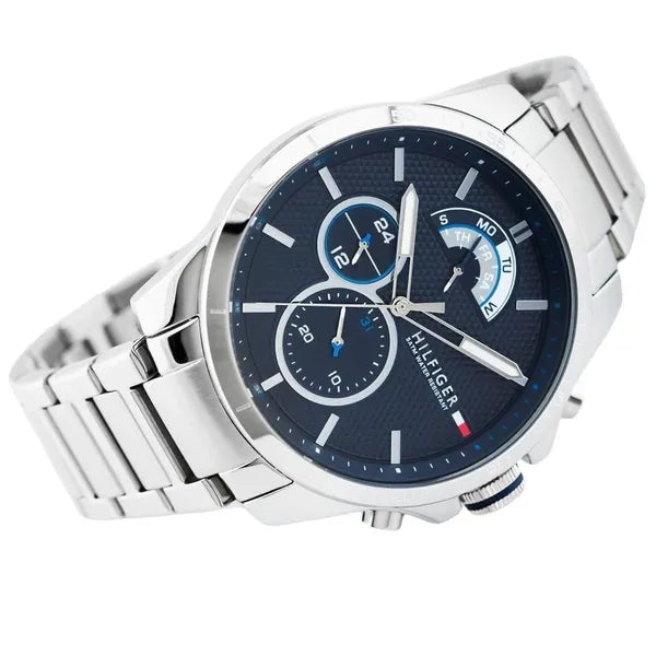 Tommy Hilfiger Decker férfi karóra – nemesacél, kék számlap, WR50
