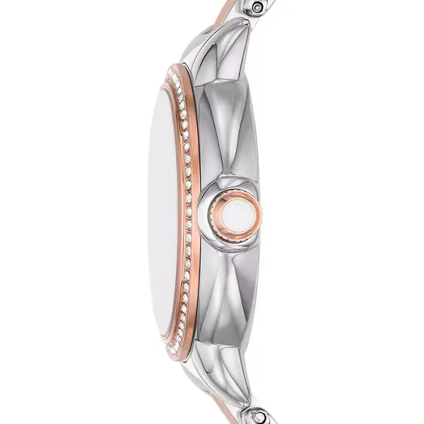 Emporio Armani női karóra, 32 mm, gyöngyház számlap, rózsaarany-ezüst