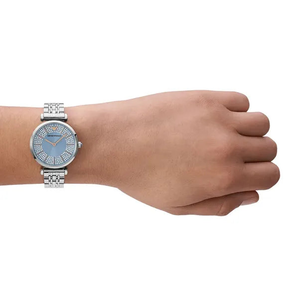 Emporio Armani Gianni T-Bar AR11594 női karóra, rozsdamentes acél, kék számlap