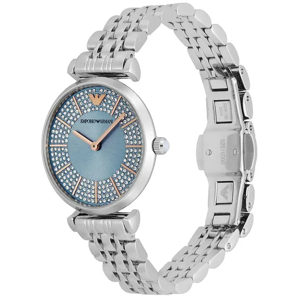 Emporio Armani Gianni T-Bar AR11594 női karóra, rozsdamentes acél, kék számlap