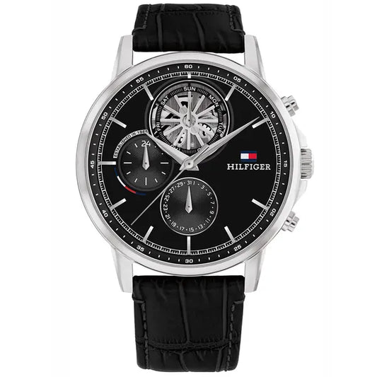 Tommy Hilfiger 1710605 férfi karóra, kvarc, bőrszíj, 44 mm, WR50