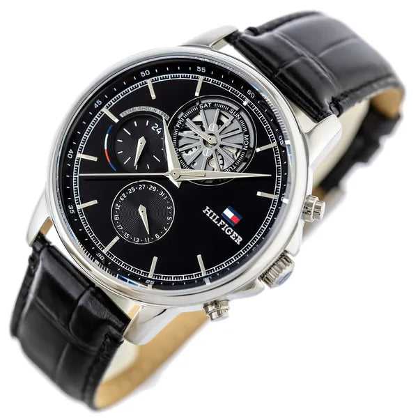 Tommy Hilfiger 1710605 férfi karóra, kvarc, bőrszíj, 44 mm, WR50