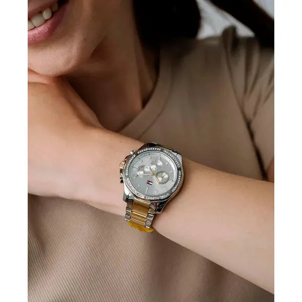 Tommy Hilfiger 1782615 Brooklyn női karóra, ezüst-arany acél, 41 mm, WR50