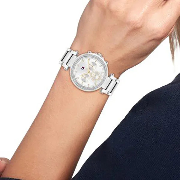 Tommy Hilfiger Emily női karóra, 38 mm, ezüst nemesacél, WR50