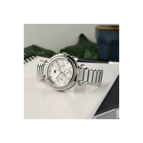 Tommy Hilfiger Emily női karóra, 38 mm, ezüst nemesacél, WR50