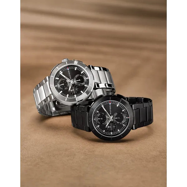 Tommy Hilfiger Lorenzo 1792116 férfi karóra, 44 mm, fekete számlap, acél