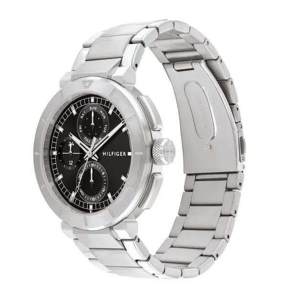 Tommy Hilfiger Lorenzo 1792116 férfi karóra, 44 mm, fekete számlap, acél