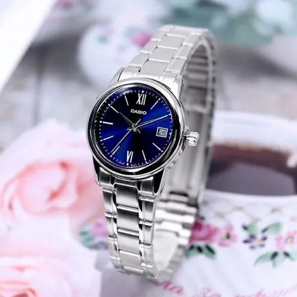Casio női karóra LTP-V002D-2B3UDF, rozsdamentes acél, dátum, WR30