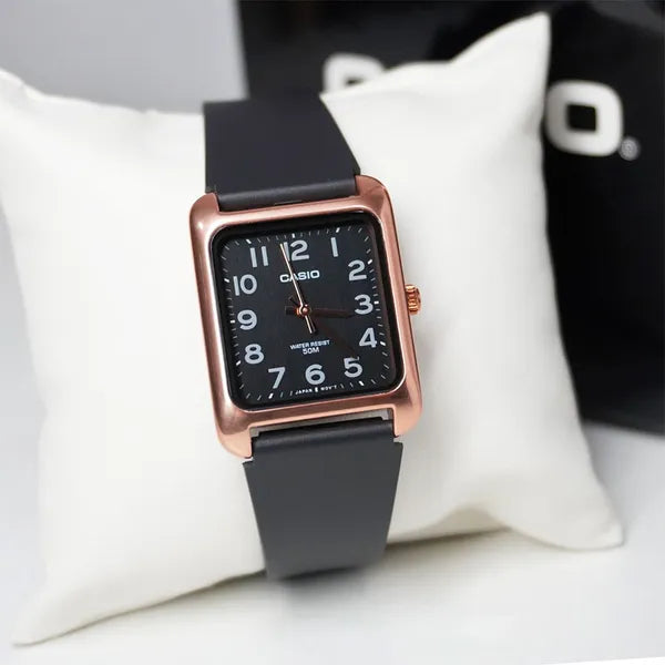 Casio MTP-B175-5B uniszex karóra, rózsaarany téglalap tok, WR50