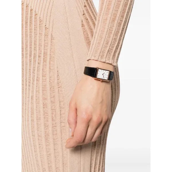 Daniel Wellington női karóra 24 mm, rózsaarany tok, fekete bőr szíj