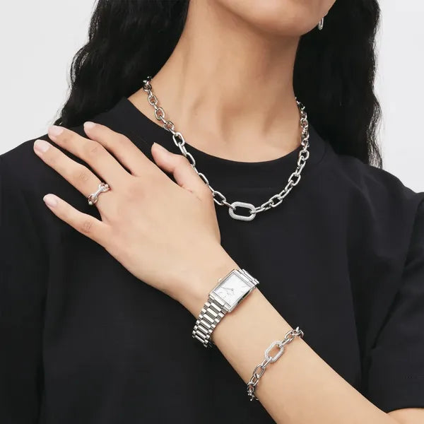 Daniel Wellington női karóra Bound 3-Link DW00100700, ezüst, kvarc