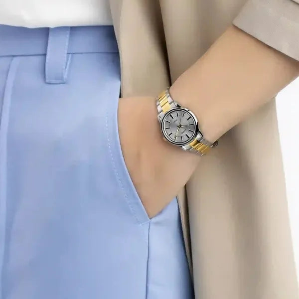 Casio női karóra LTP-1303SG-7A, acél, ezüst/arany, WR50, 30 mm