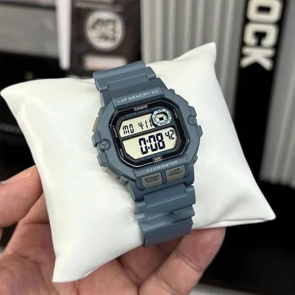 Casio WS-1400H-2A férfi sportóra LED világítással, WR100, kék
