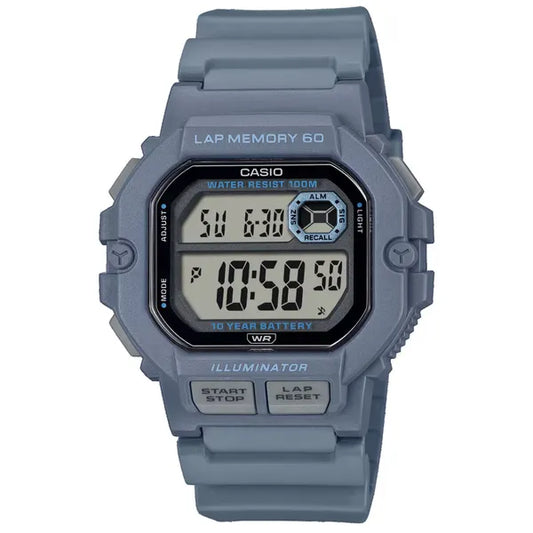 Casio WS-1400H-2A férfi sportóra LED világítással, WR100, kék