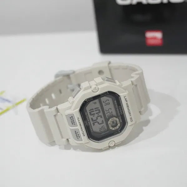 Casio WS-1400H-8A férfi sportóra LED megvilágítással, WR100, fehér