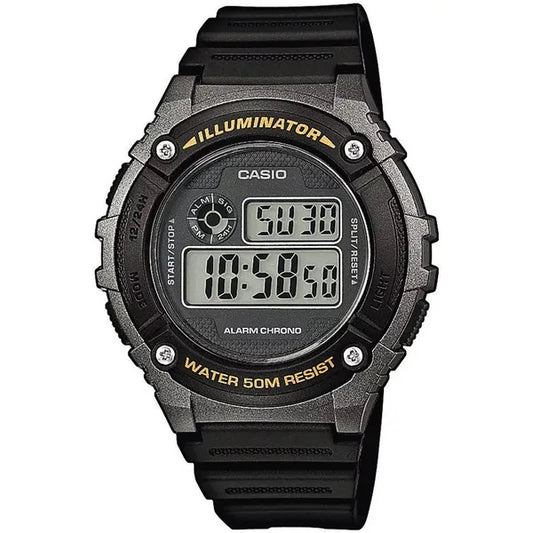 Casio W-216H-1BVDF férfi digitális sportóra, fekete, WR50