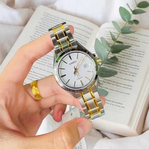 Casio női karóra LTP-1308SG-7AVDF, acél, két­színű, fehér számlap, WR50