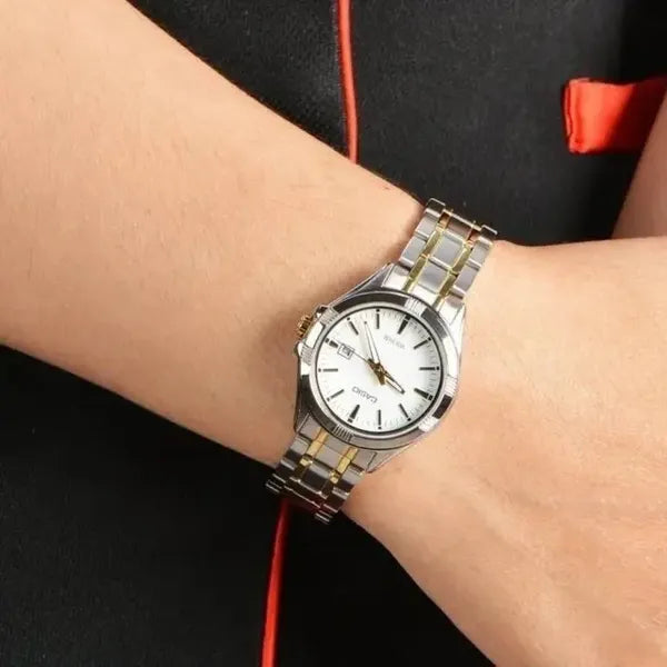 Casio női karóra LTP-1308SG-7AVDF, acél, két­színű, fehér számlap, WR50