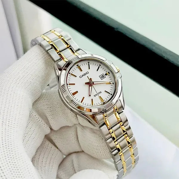 Casio női karóra LTP-1308SG-7AVDF, acél, két­színű, fehér számlap, WR50