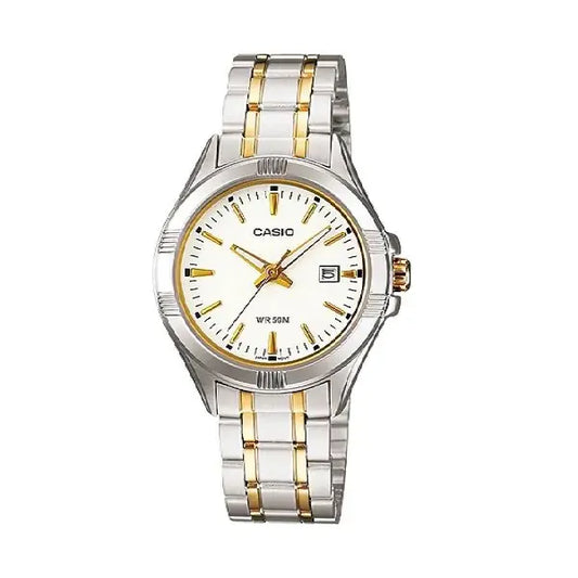 Casio női karóra LTP-1308SG-7AVDF, acél, két­színű, fehér számlap, WR50