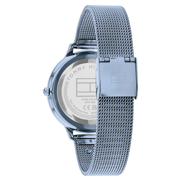 Tommy Hilfiger Iris 36 mm női karóra, kék mesh szíj, rózsaarany index