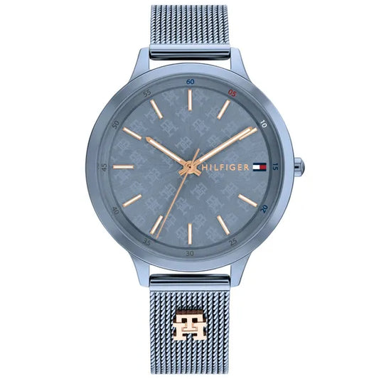 Tommy Hilfiger Iris 36 mm női karóra, kék mesh szíj, rózsaarany index