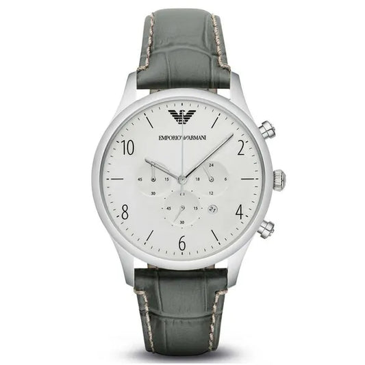 Emporio Armani AR1861 férfi quartz karóra bőr szíjjal, kronográf, WR30