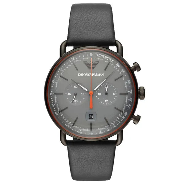 Emporio Armani AR11168 férfi óra, 44 mm kvarc kronográf, bőr szíj