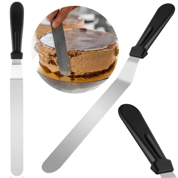 42 cm cukrász spatula rozsdamentes acél pengével, fekete nyél