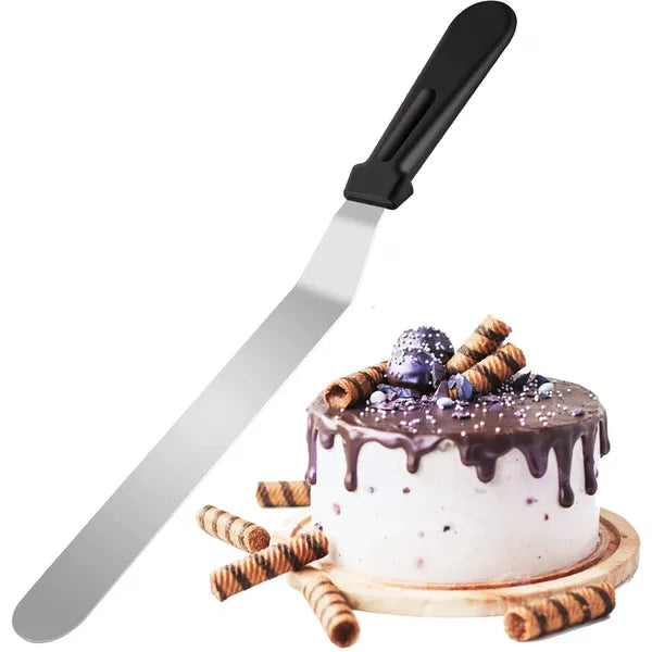 42 cm cukrász spatula rozsdamentes acél pengével, fekete nyél
