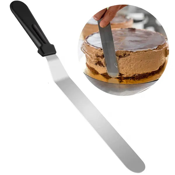 42 cm cukrász spatula rozsdamentes acél pengével, fekete nyél