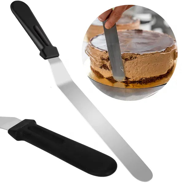42 cm cukrász spatula rozsdamentes acél pengével, fekete nyél