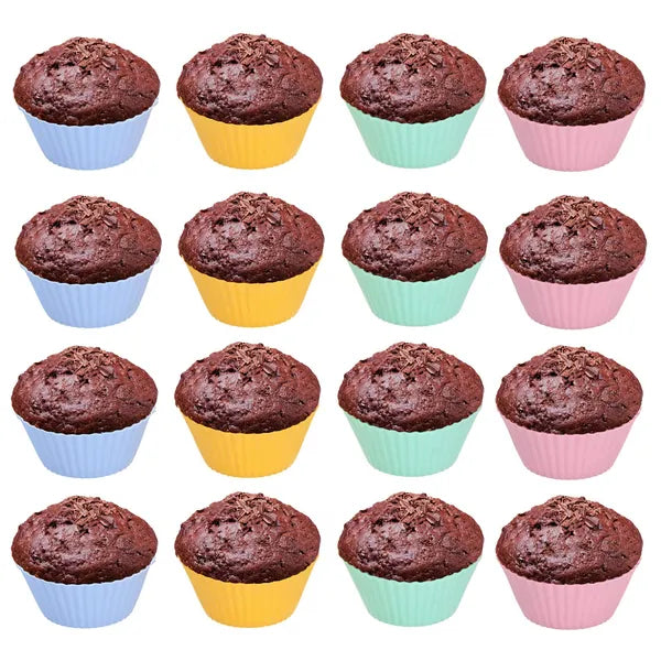 Színes szilikon muffin sütőforma szett, 12 db, -40–220 °C