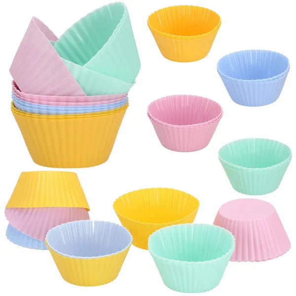 Színes szilikon muffin sütőforma szett, 12 db, -40–220 °C