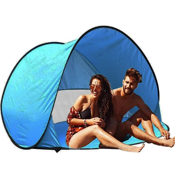 Pop-up önfelálló UV-szűrős strand sátor 150×150×90 cm, kék