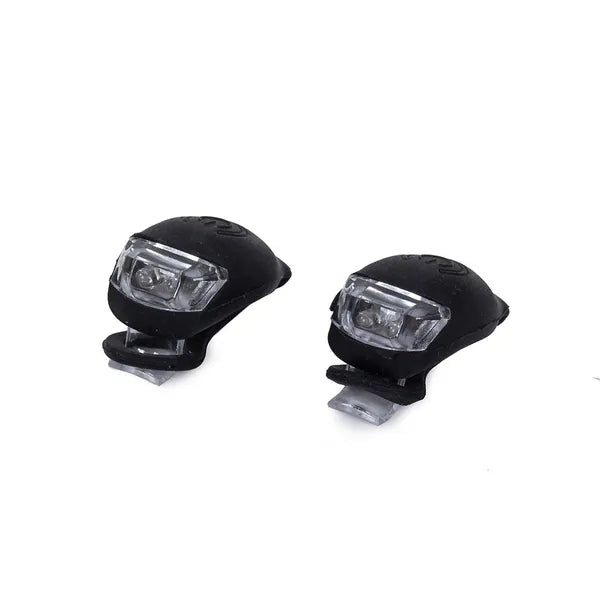 2 db szilikon első kerékpár lámpa, 2 LED, vízálló, fekete