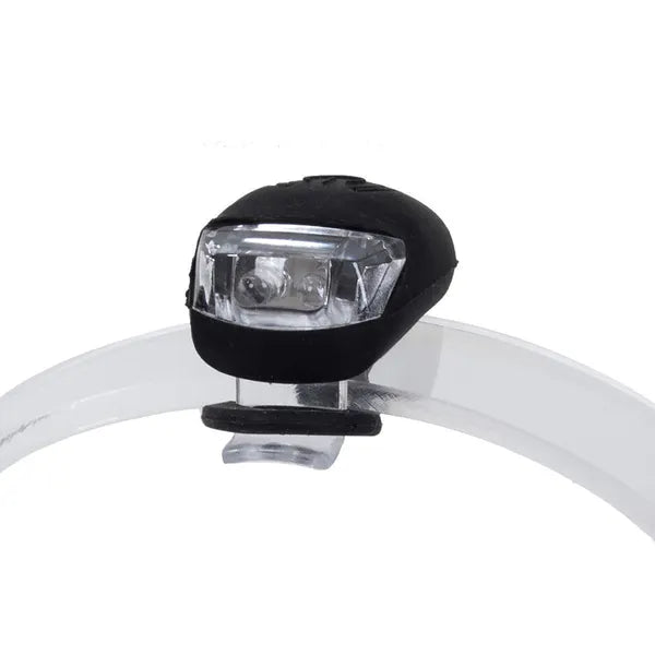 2 db szilikon első kerékpár lámpa, 2 LED, vízálló, fekete