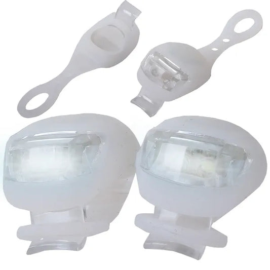 2 db vízálló szilikon első kerékpár lámpa, 2 LED-es, fehér