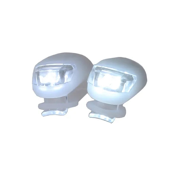 2 db vízálló szilikon első kerékpár lámpa, 2 LED-es, fehér