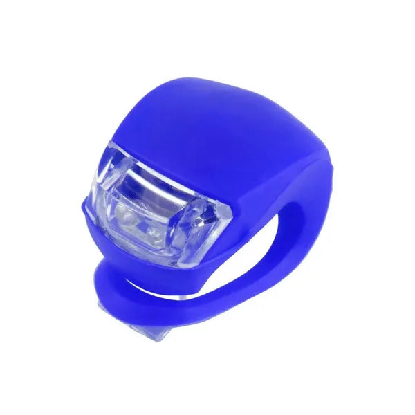 Kék szilikon kerékpár első lámpa készlet, 2 LED, vízálló, 2 db