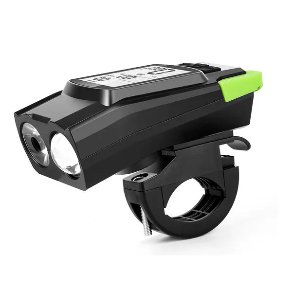 USB-tölthető 3 az 1-ben kerékpár LED lámpa, vezeték nélküli kilométeróra és kürt